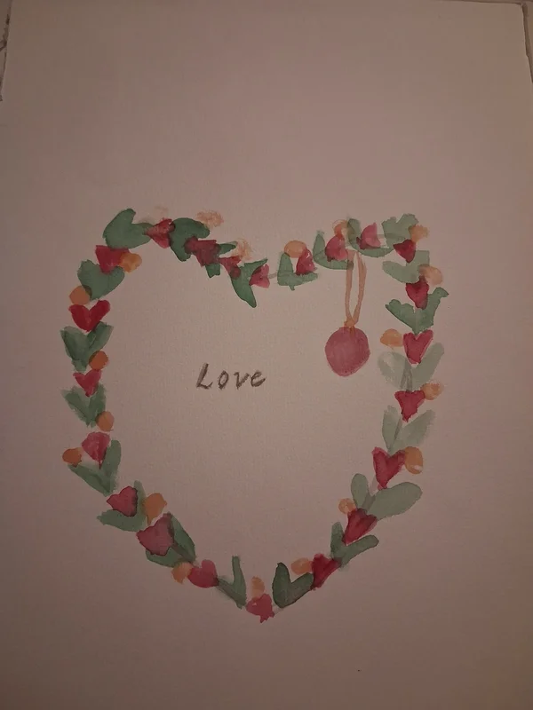 Akvarell Christmas love av Katja Tuovila