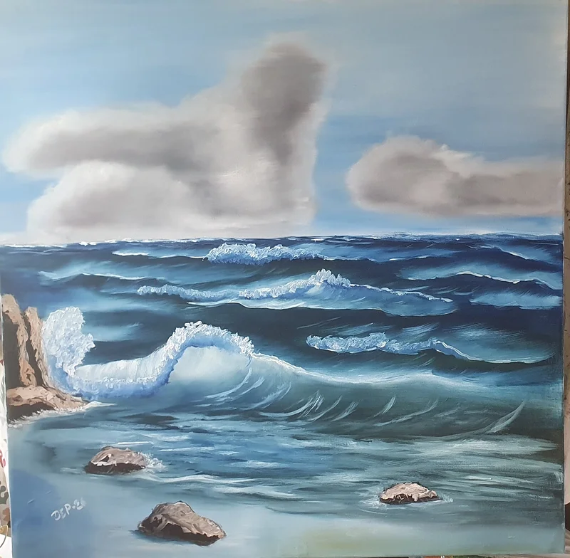 Oljemålning Havet av Diana Perband