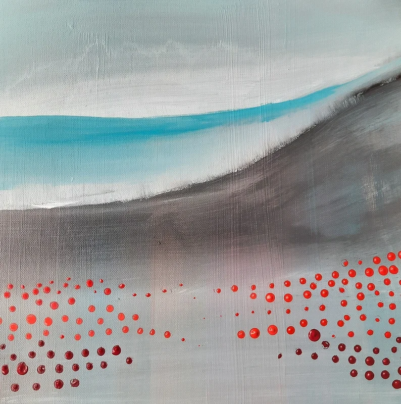 Akrylmålning Twisted horizon av Ylva Olofsson