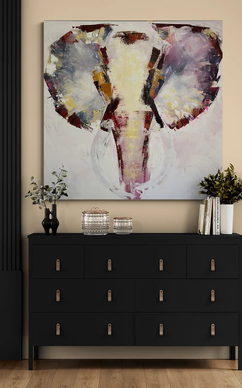 Akrylmålning Elefant. "Savannah Sun" av Ulrike Nordquist