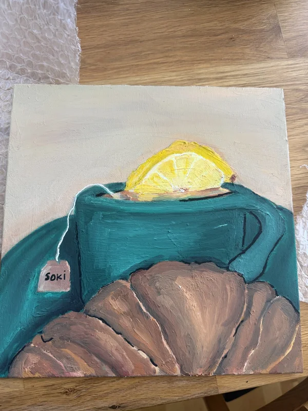 Oljemålning Morning Tea time av Sophie Kindström