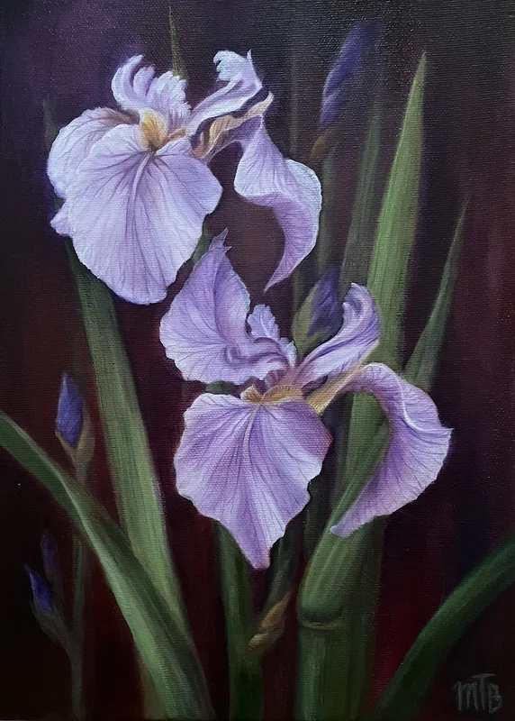 Oljemålning Iris av Maud Thilén Bengtsson