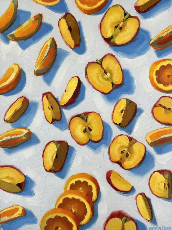 Oljemålning Apples & Oranges av Emma Joan