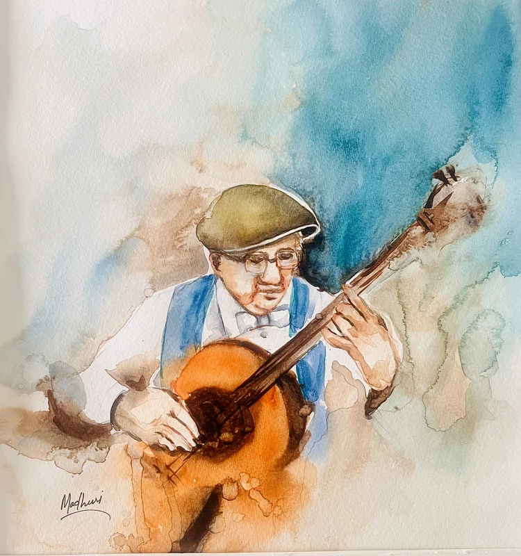 Akvarell Musician av Madhuri Thakur