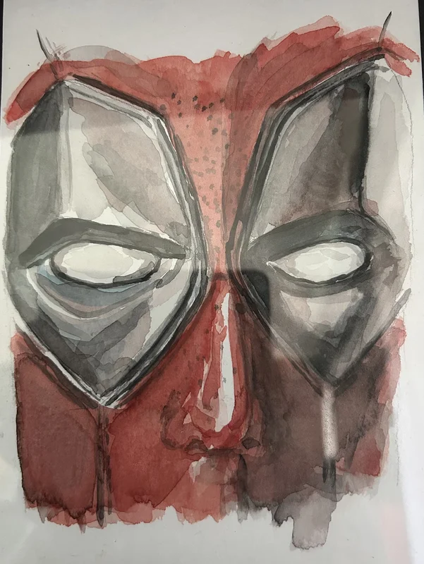 Akvarell Man I mask av Conny Johansson