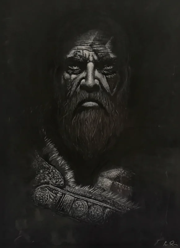 Akrylmålning Whispers of Valhalla av Sandra Reiche