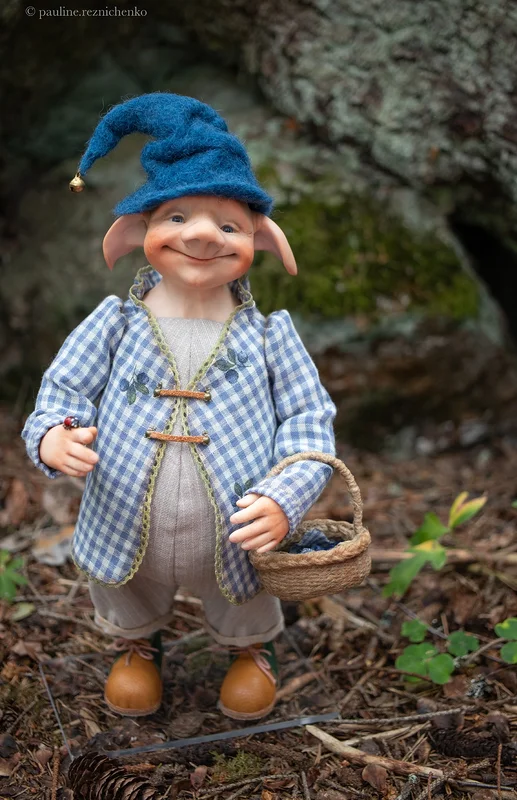 Skulptur An artist doll (OOAK) forest elf Tirli. av Polina Reznichenko