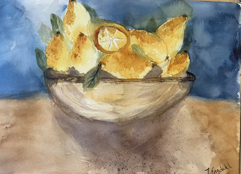 Akvarell Des citron av Jenny Engdahl