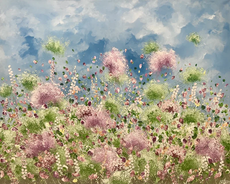 Akrylmålning Clouds Over Giverny av Anna Artistockholm Brandt