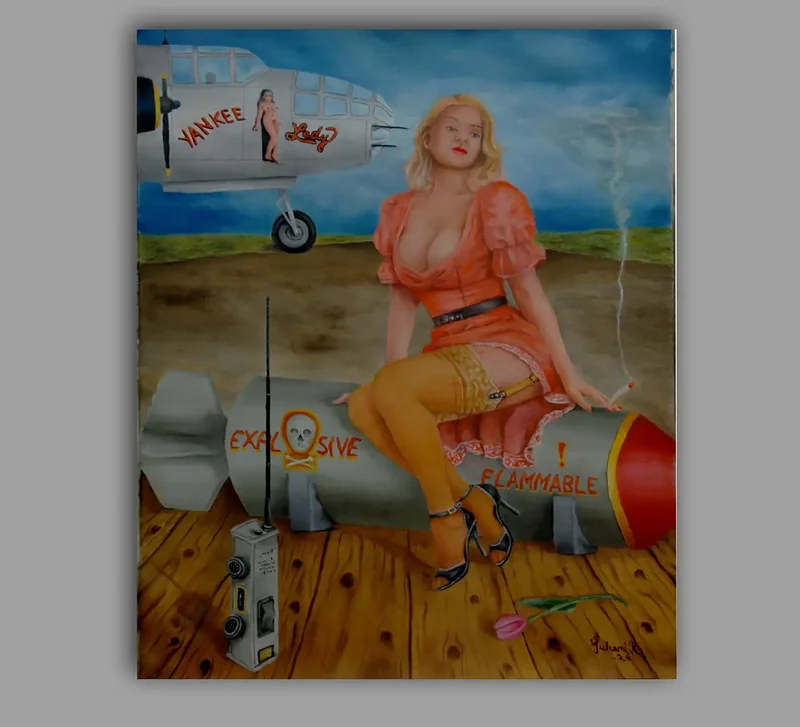 Oljemålning Pin up 3 av Juhani Rytkönen