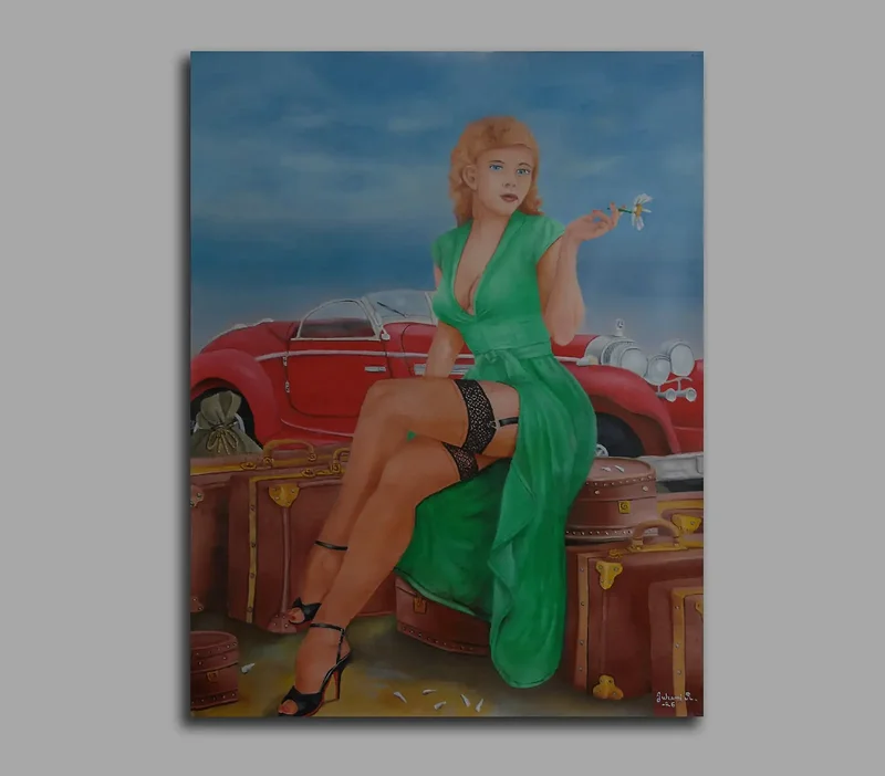 Oljemålning Pin up 2. av Juhani Rytkönen