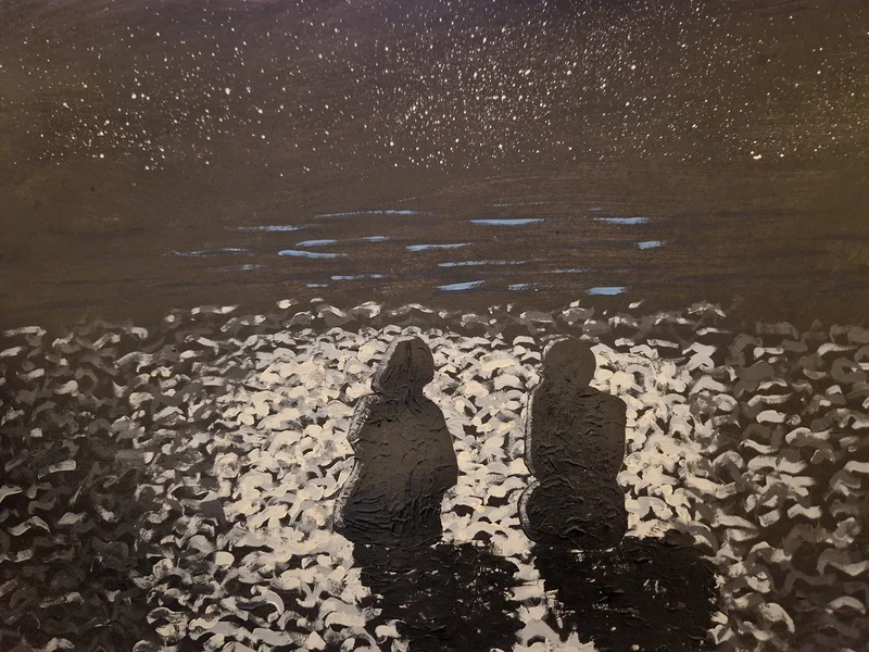 Akrylmålning Stranden med dig av Therese Klaar