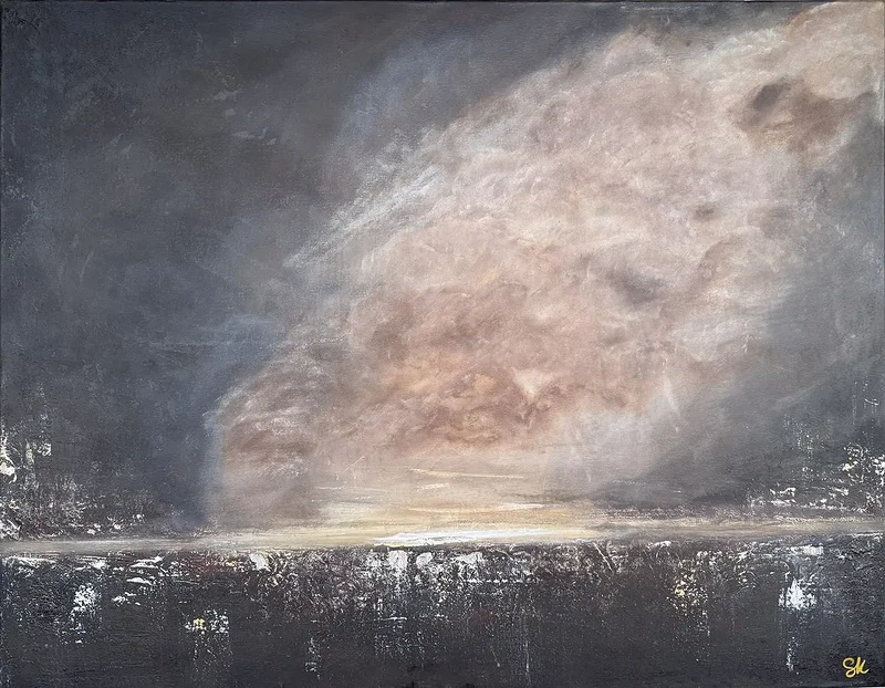 Akrylmålning Cosmic Genesis av Safa Khalaf