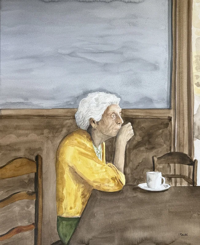 Akvarell Damen av Ida Maier