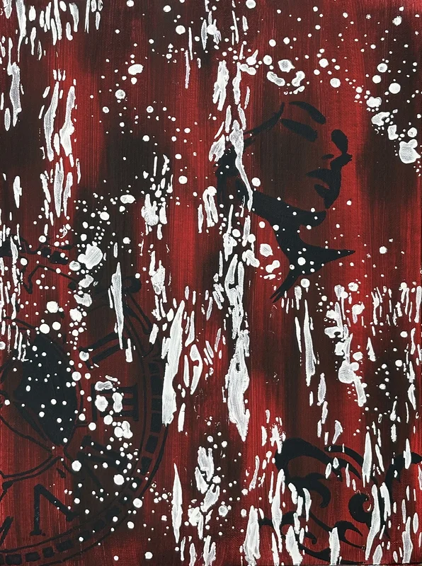 Akrylmålning Den röda timmen av Ann-Christin (Acmpainting) Martinsson