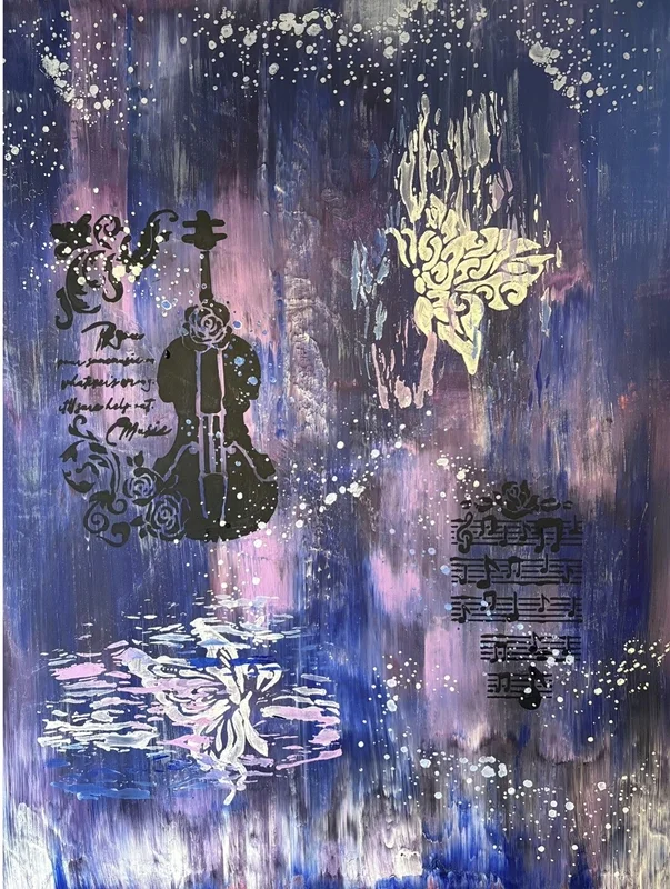 Akrylmålning Symfoni i midnatt av Ann-Christin (Acmpainting) Martinsson