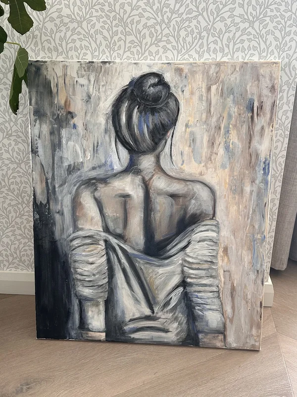 Akrylmålning Dont look back av Elin Danielsson