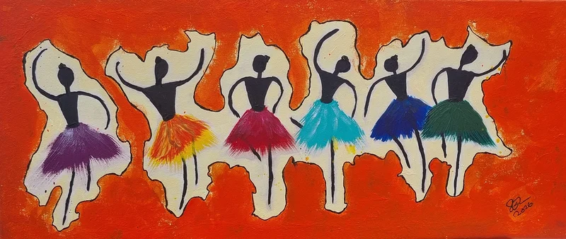 Akrylmålning Ballerina av Susann Edvinsson-Larsson