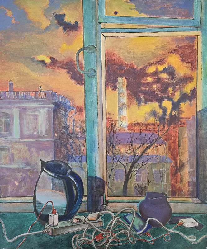 Akrylmålning View From the Artists Studio av Olena Shastina