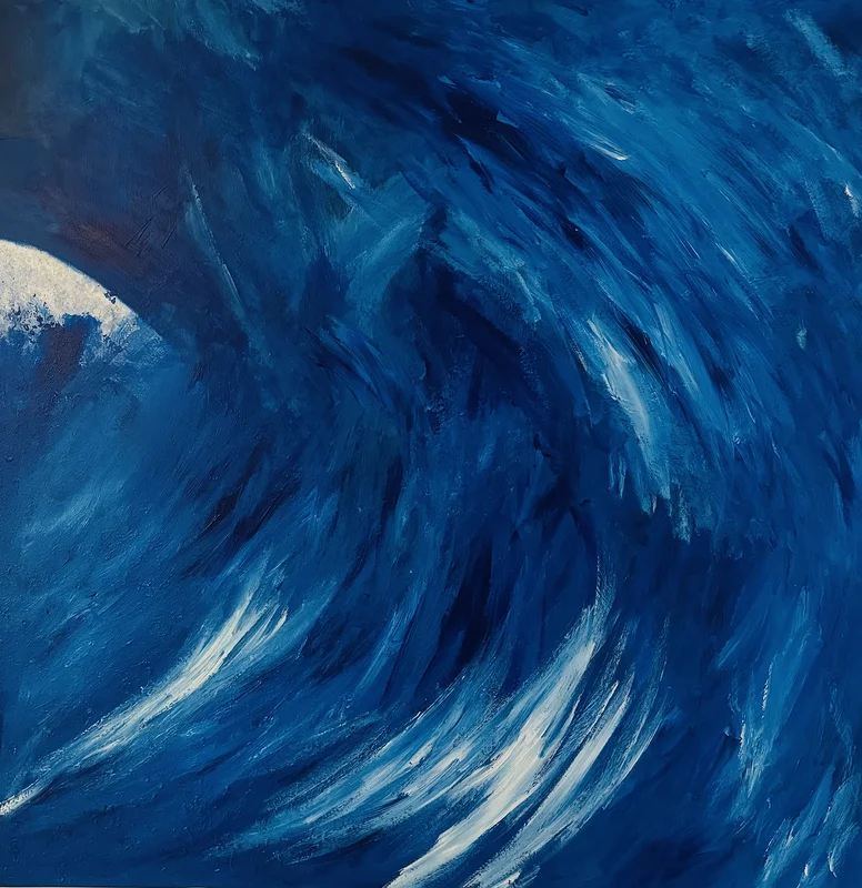 Akrylmålning Oceans Breath av Victoria Lönnqvist