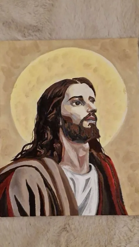 Akrylmålning Jesus av Wera Walsund