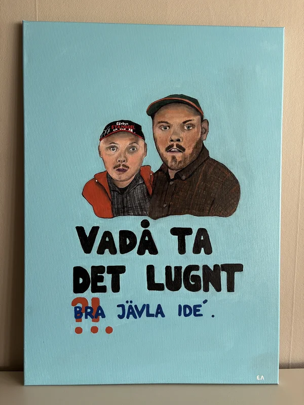 Akrylmålning Ta det lugnt av Elin Arvidsson