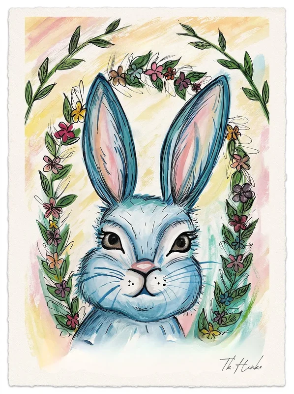 Akvarell Blommande tillväxt av TK. Henko