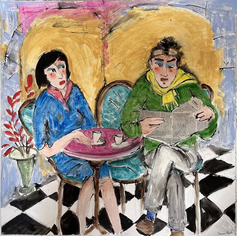 Enjoying a morning conversation av Susanne Nyholm