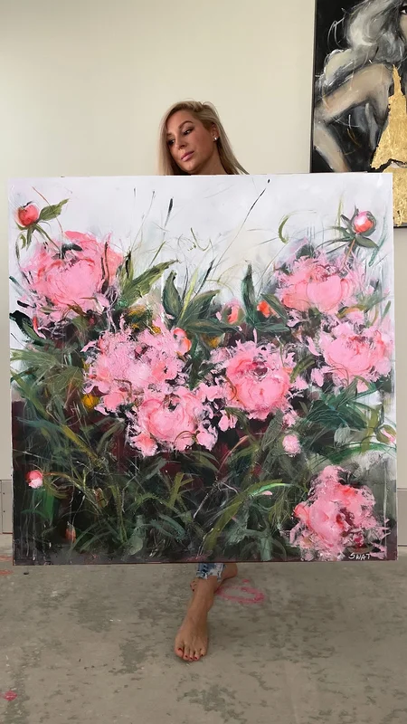 Akrylmålning Blommor av Ilona Swat