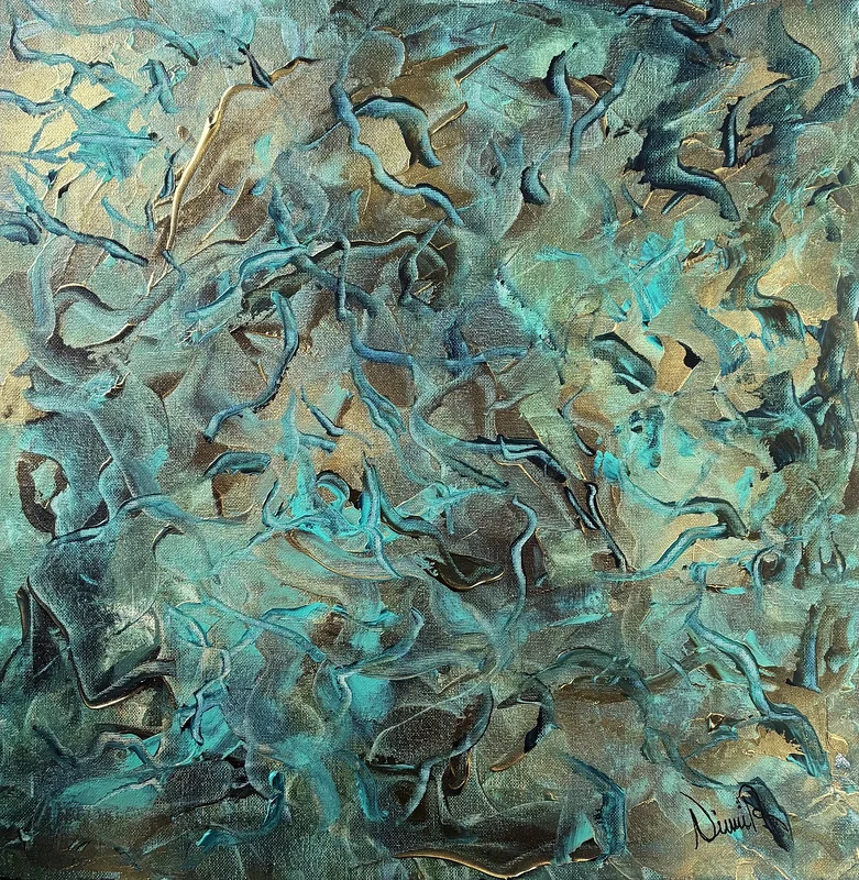 Akrylmålning Turquoise av Ninni Andersson