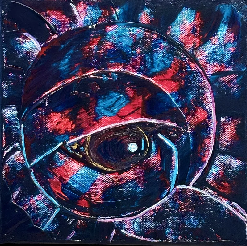 Akrylmålning The watcher av Susanne Ahlberg