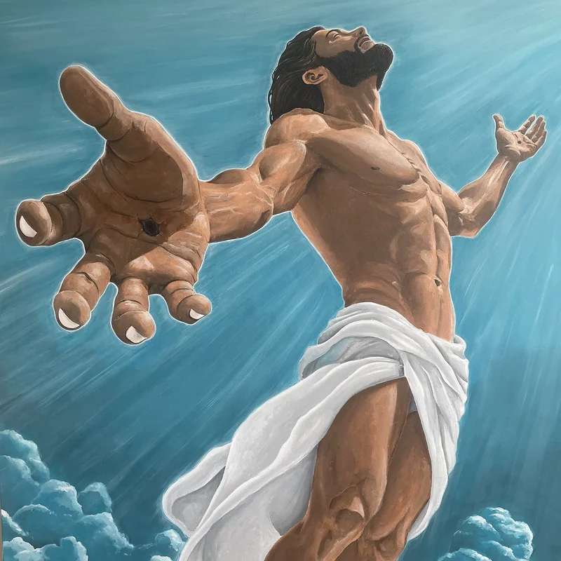 Akrylmålning Jesus av Betongbror