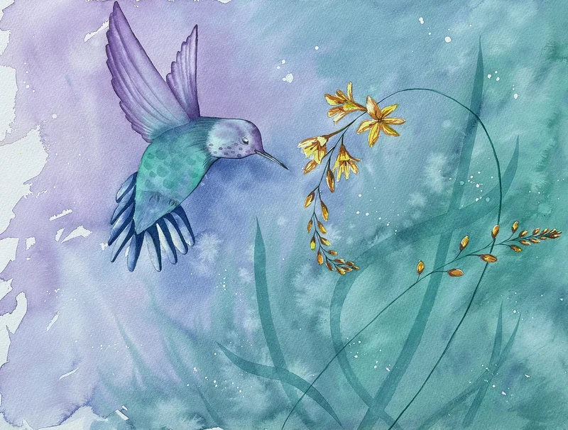 Akvarell Winged dream av Carmen Gogan Akvarellkonstnär