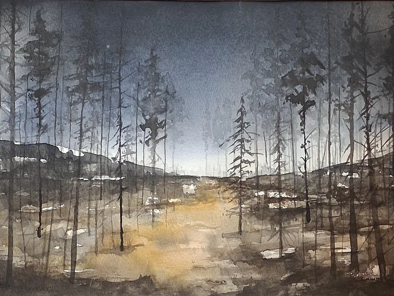 Akvarell Tallmyren av Erik Kihlberg