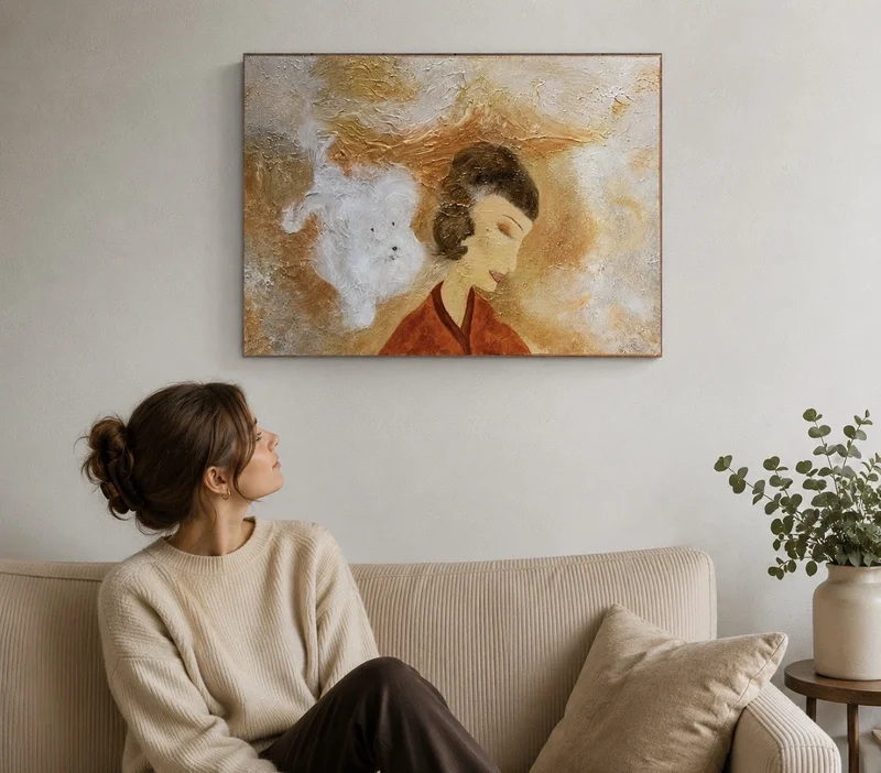 Akrylmålning Kompisen av Artflow Sofia Lundh