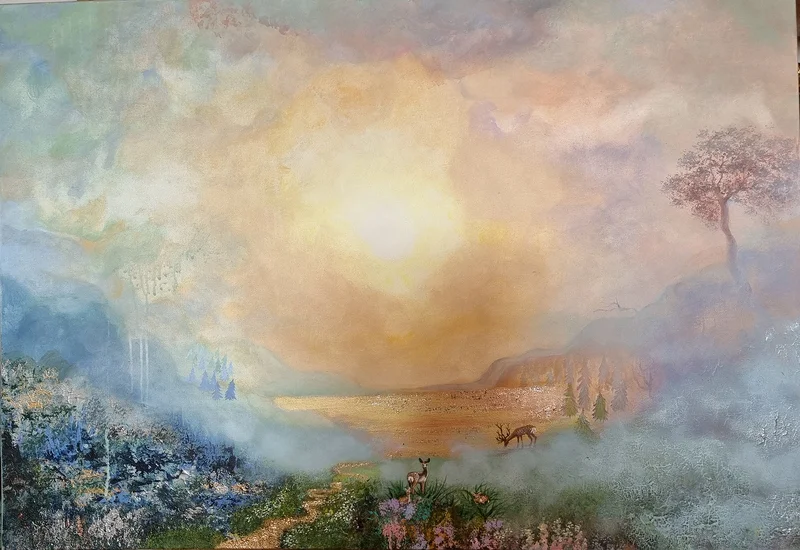 Akrylmålning Natures Sunset Boulevard av Pia Blomqvist von Rosen