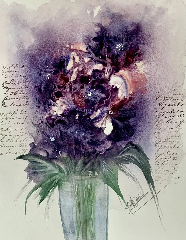 Akvarell Boquet av Annelie Wadin