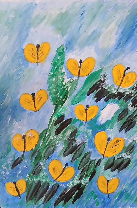 Akrylmålning Sommar sommar. av Monica Hamberg