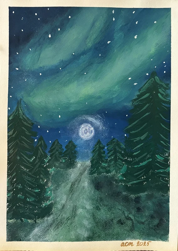 Akrylmålning Den ljusa stigen av Ann-Christin (Acmpainting) Martinsson