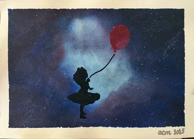 Akrylmålning Lilla flickan av Ann-Christin (Acmpainting) Martinsson