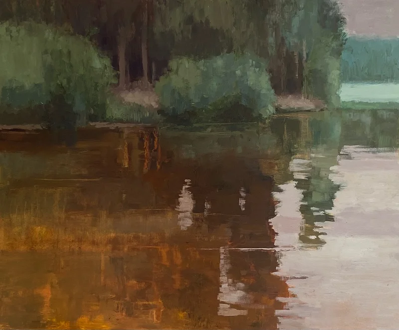 Oljemålning Summer lake av Mårten Lindgren