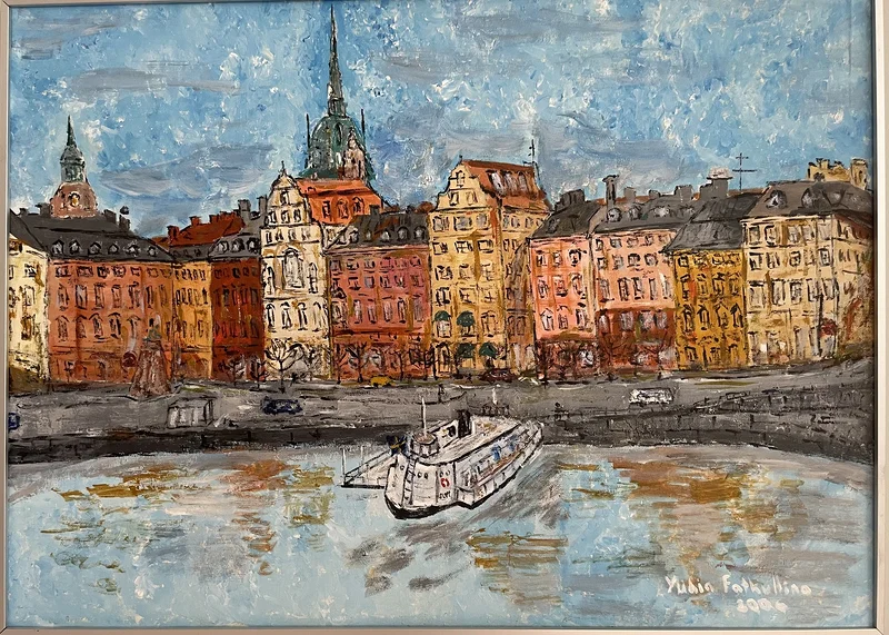 Akrylmålning Gamla Stan av Yulia Fatkullina