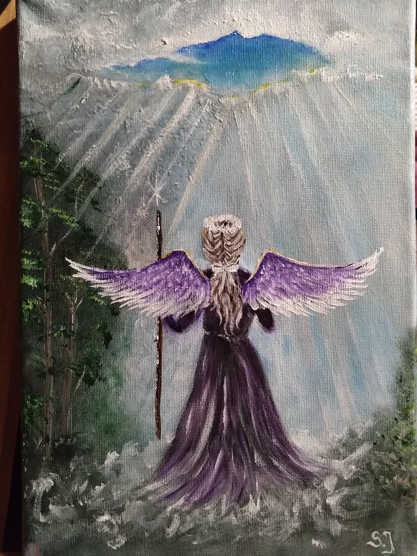 Akrylmålning Angel Wings av Susanna Jibbefors