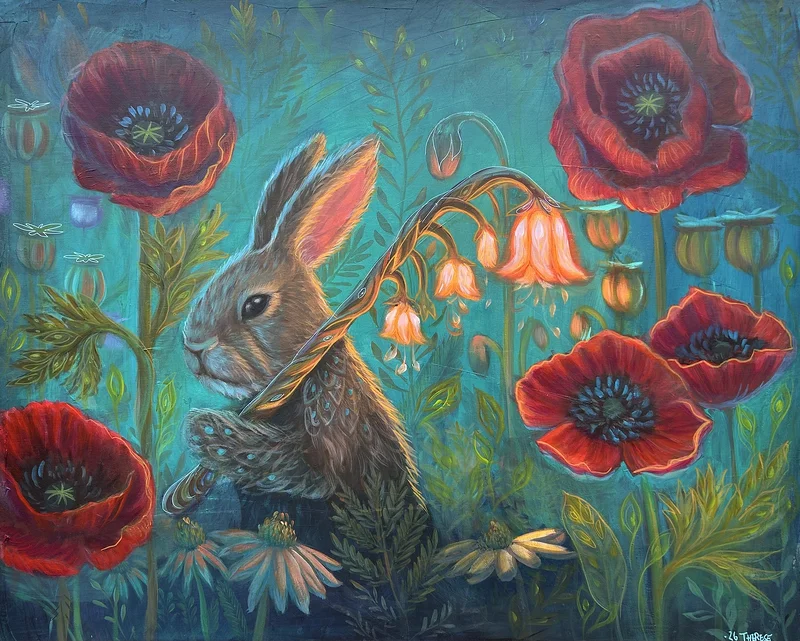 Akrylmålning Blomstra i ljuset av Therese Lynne