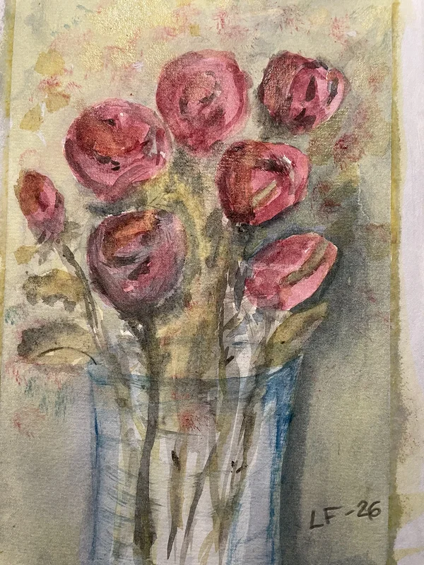 Akvarell Är det blommor av Charlotta Floberg
