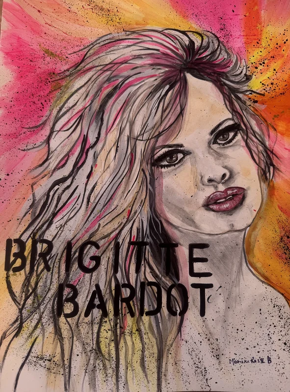 Akvarell BRIGITTE BARDOT av Monica Rose Bergström (Monixx)