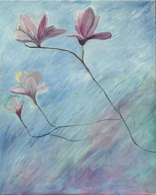 Oljemålning Magnolia av Stina Johansson