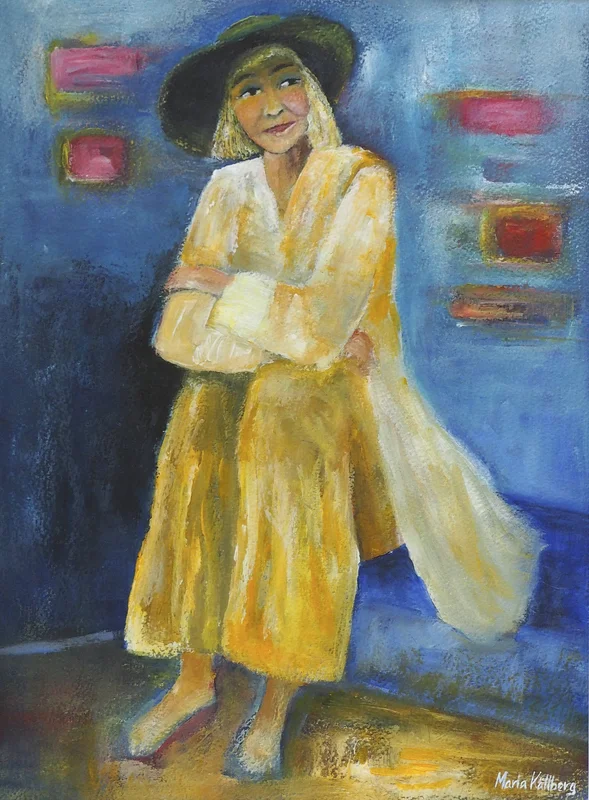 Akrylmålning Sittandes av Maria Källberg