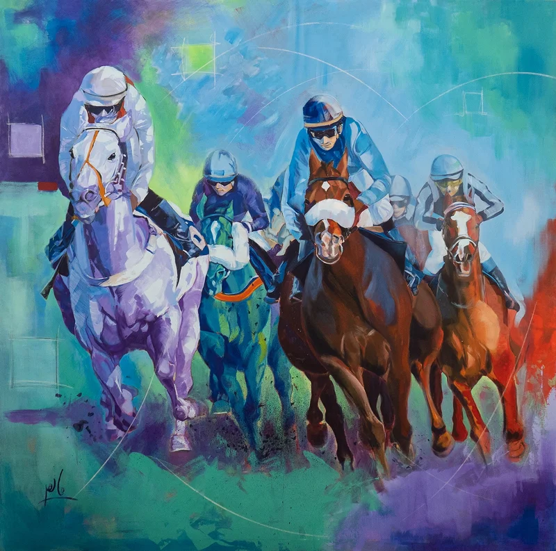 Akrylmålning Horse_2 av Maher Aziz