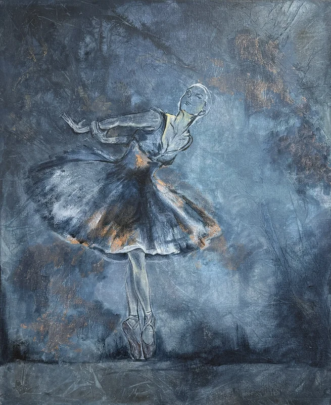 Akrylmålning Ballerina av Åsa Myrsten